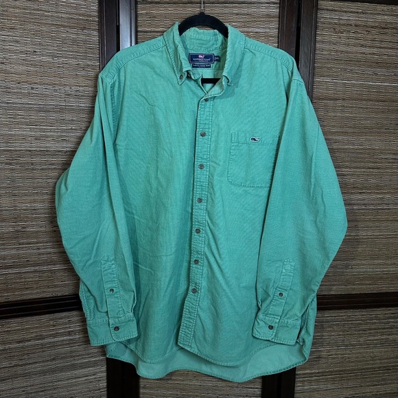 Vineyard Vines Tucker Shirt Men's Casual Soft Corduroy Button Down Green XXL - Picture 1 of 12
